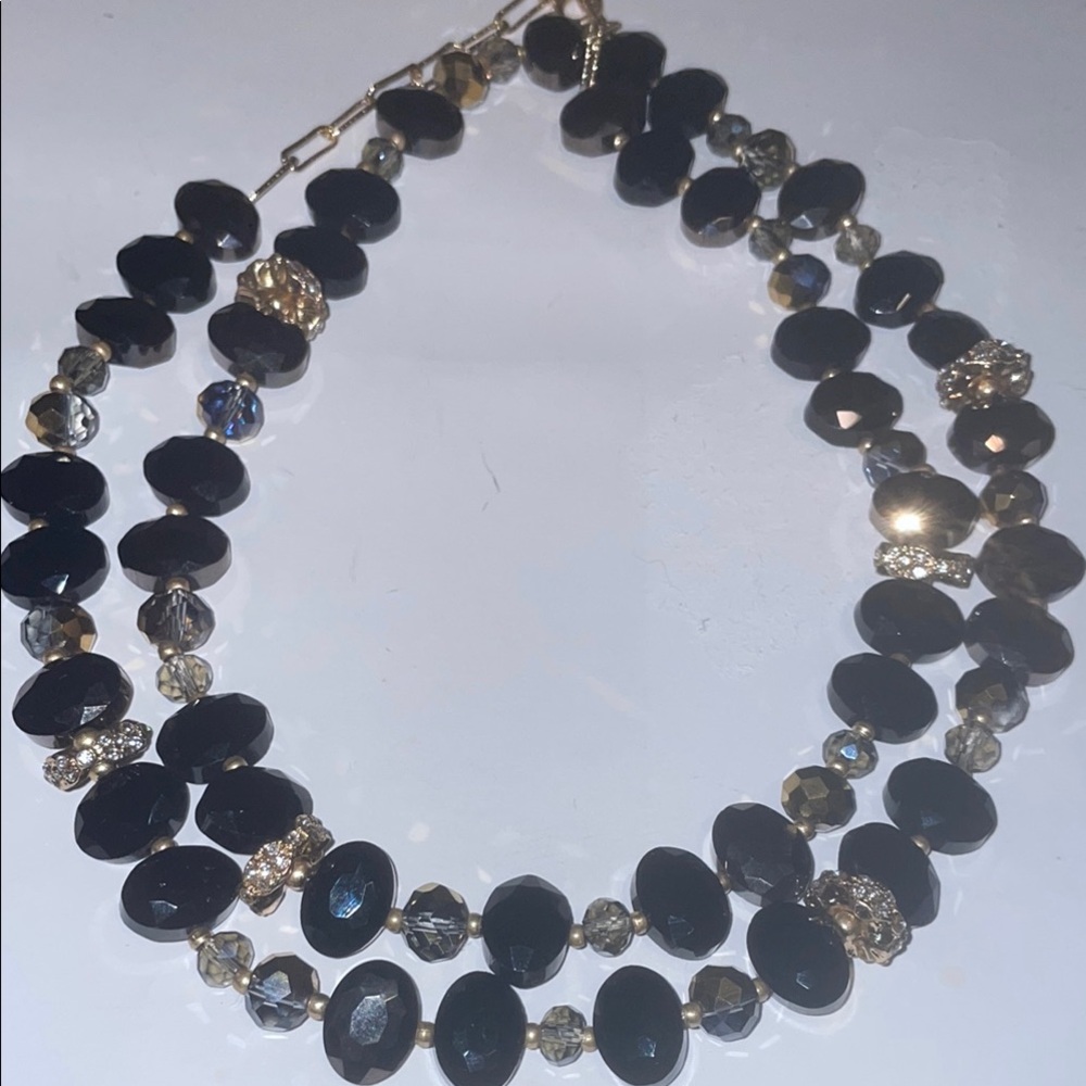 Elegant Black Beaded Necklace